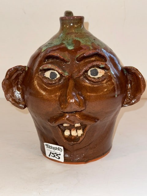 HALE BESMOND FACE JUG, 8" DIA. X 9"H: CHELBY, NC