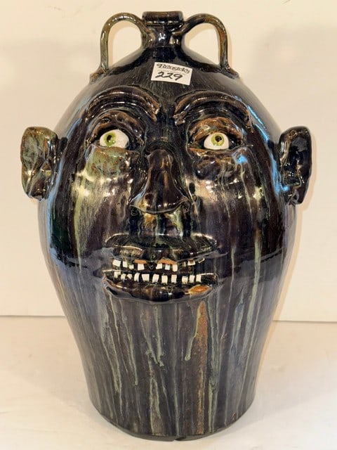 MARVIN BAILEY 2 HANDLED FACE JUG, 12" DIAX. X 18"H (1 of 6)