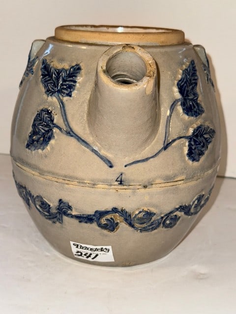 NYS 4 QT. WHITES OF UTICA: STONEWARE BATTER JUG
