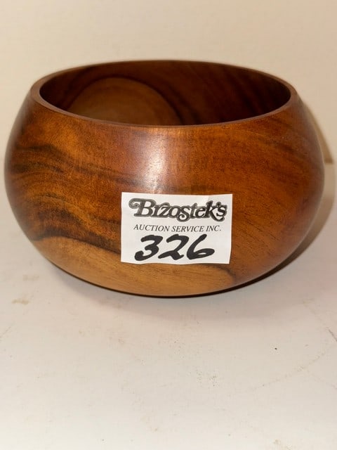SGN. ED KIM PANA PUA HAWAII MILO UMEKE SM. CALABASH BOWL, 5" DIA. X 3"H: KOA