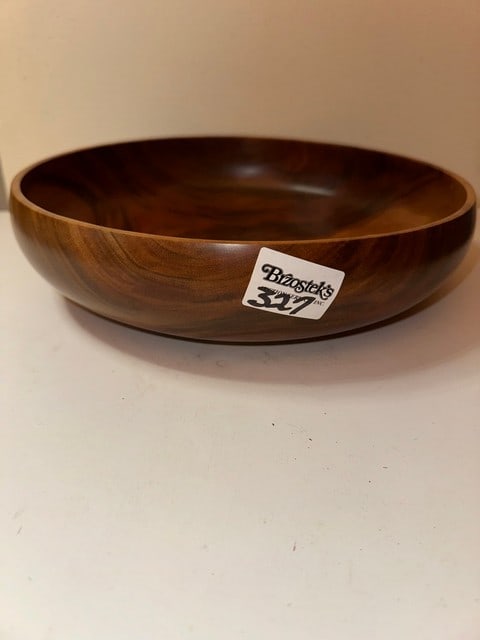 SGN. ED KIM PANA PUA HAWAII MILO CALABASH LOW BOWL: 1/4" THICKNESS, 11.5" DIAM. X 3"H