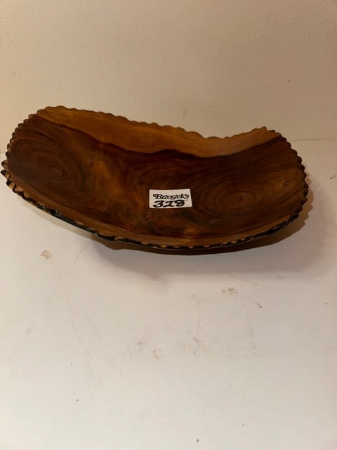 SGN. ED (ED KIM) MILO HAWAII RUFF EDGE OBLONG IRREGULAR SHAPED LOW BOWL, 9"L X 6.5"W X 3"H (1 of 4)