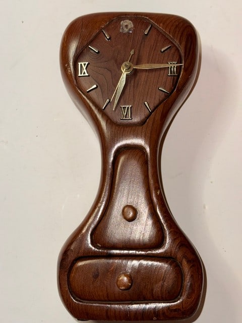 PINE WOODEN CLOCK JEWELRY CASE (1 of 3)