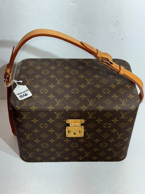 AUTHENTIC LOUIS VUITTON BEAUTY COSMETIC MAKEUP MONO HARD TRAIN CASE SHOULD BAG (1 of 5)