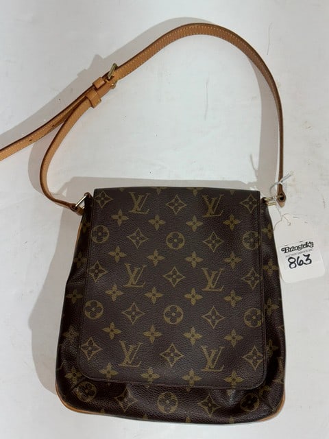 LOUIS VUITTON BROWN MONOGRAM SHOULDER BAG, 9"WX10"H (1 of 4)
