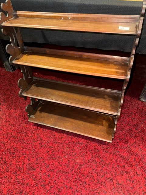 MAHOGANY 4 TIERED HANGING SHELF (1 of 2)