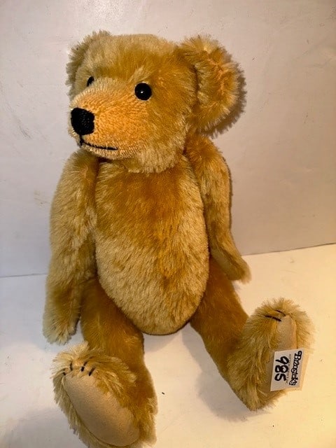TEDDY BEAR, 15" TALL (POSSIBLY STEIFF, 1/2 OF TAG ON BACK-NO BUTTON IN EAR) (1 of 3)