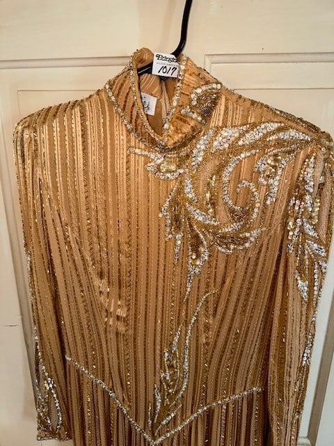BOB MACKIE BOUTIQUE LADIES BEADED DRESS, 100% SILK, SIZE 10 (1 of 5)