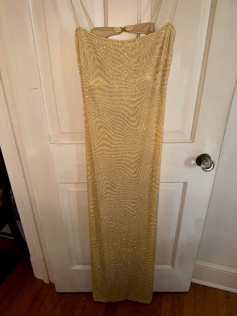 BARI JAY 90% ACETATE 10% SPANDEX, SIZE 11-12 LADIES EVENING DRESS (1 of 3)