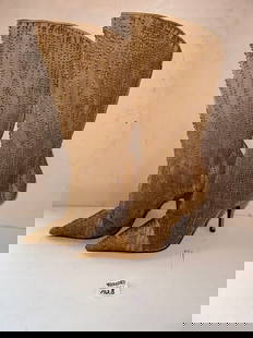 SERGIO ROSSI BEADED LADIES HIGH HEEL BOOT, 4.5" HEEL, NEVER WORN, SIZE 40: SERGIO ROSSI BEADED LADIES HIGH HEEL BOOT, 4.5" HEEL, NEVER WORN, SIZE 40 VERO CUOIO MADE IN ITALY