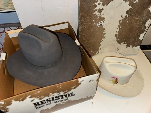 RISISTOL MEN'S COWBOY HAT, SIZE 7 3/8 & TOBSTON COWBOY HAT SIZE 7 1/8 (1 of 10)