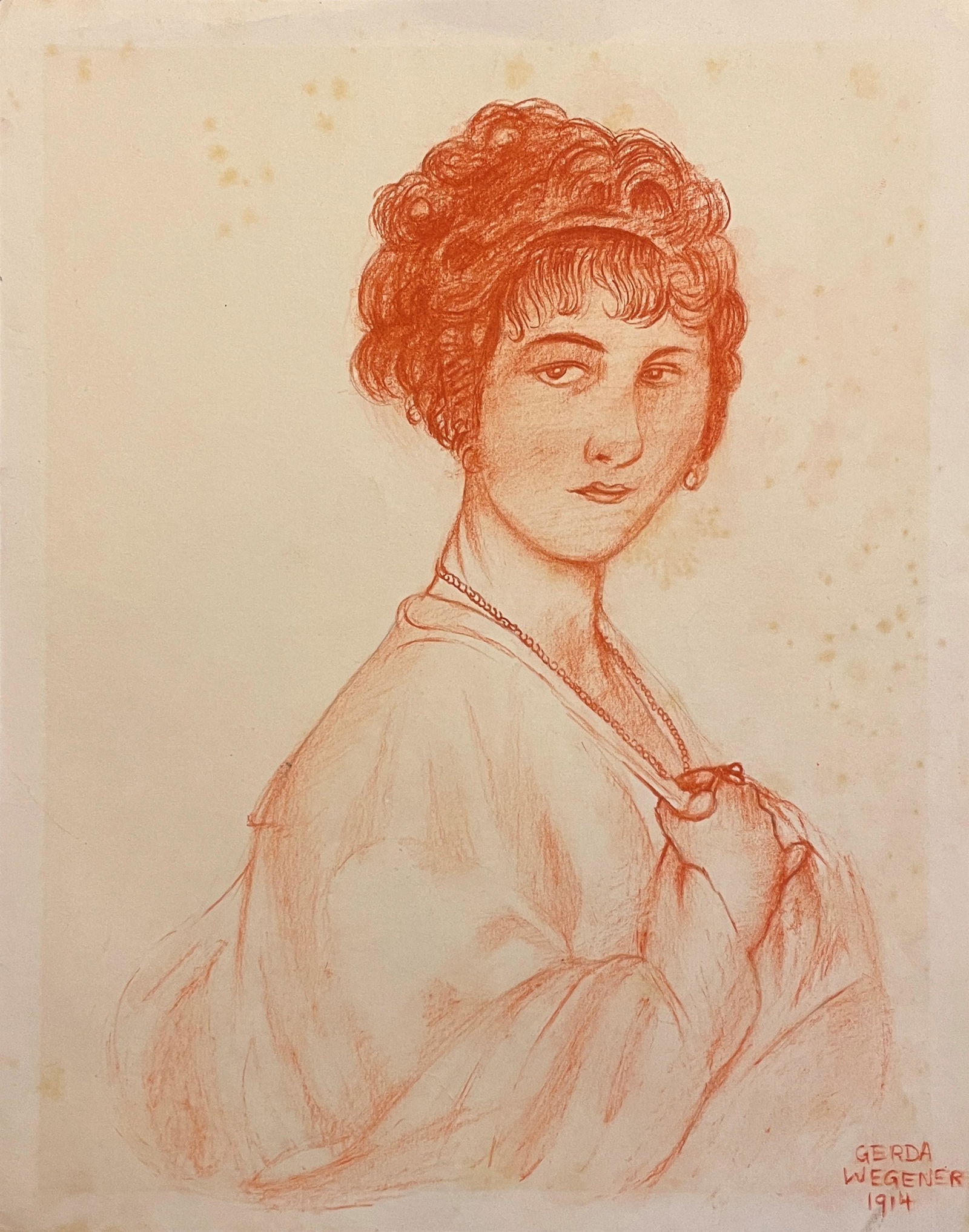 Gerda Wegener (1886-1940), Signed: Gerda Wegener, SignedThe drawing is done in the well-known style of Gerda Wegener.She was a Danish erotic painter, illustrator and illustrator. She gerda participated in several exhibitions in her cou