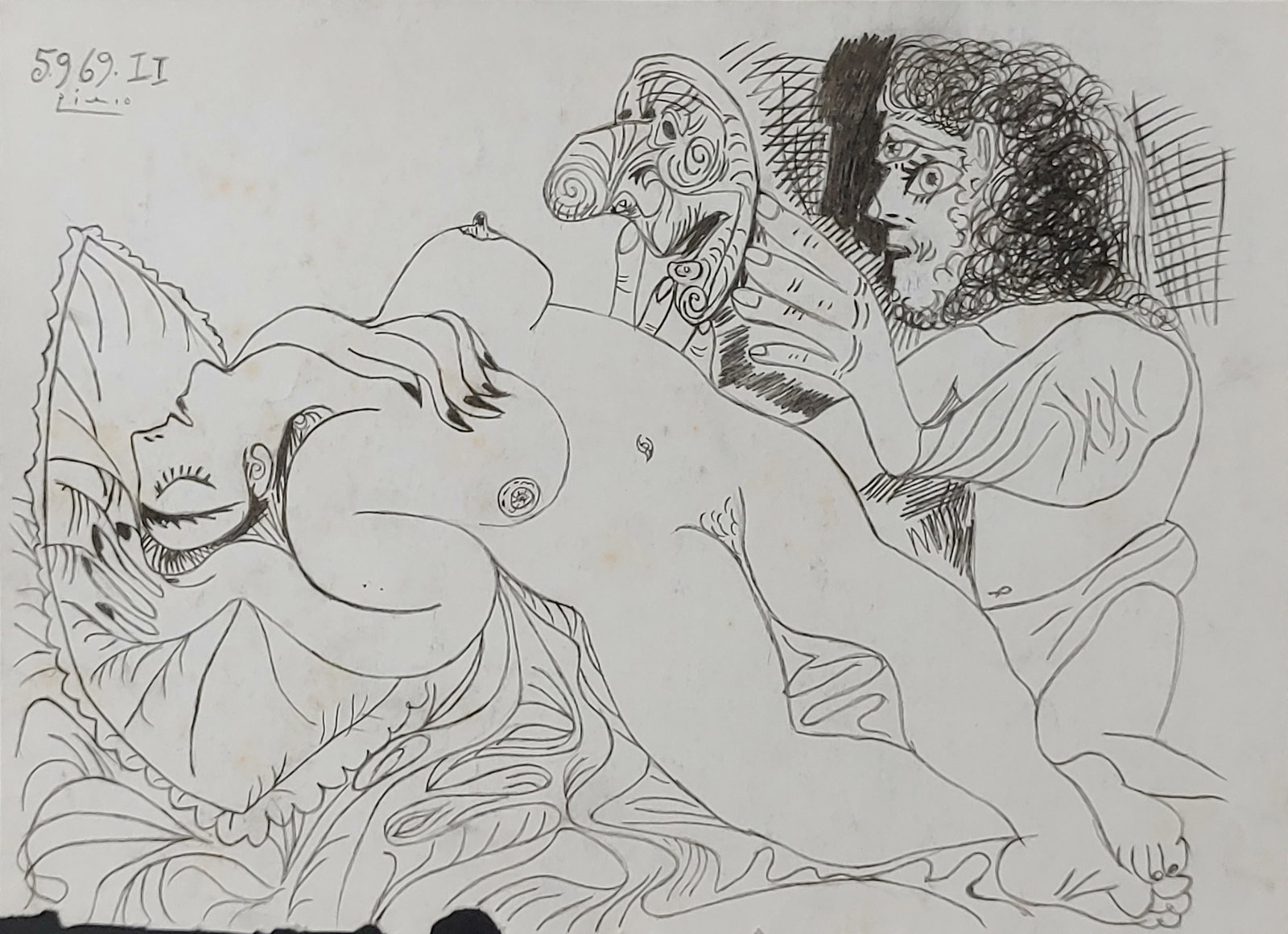 Pablo Ruiz Picasso (1881-1973) graphite on Paper In the style of: Pablo Ruiz Picasso. Pablo Ruiz Picasso was a Spanish painter and sculptor, creator, along with Georges Braque, of Cubism. He is considered since the beginning of the 20th century as one of the greates