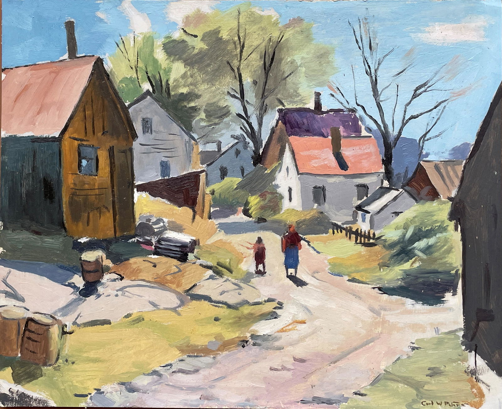 Carl William Peters (1897-1980) OIL In the style of: Carl William PetersThe drawing is done in the well-known style of Carl William Peters.He was a student of noted American artists Charles Rosen, Harry Leith-Ross, and John Fabian Carlson. A respected m