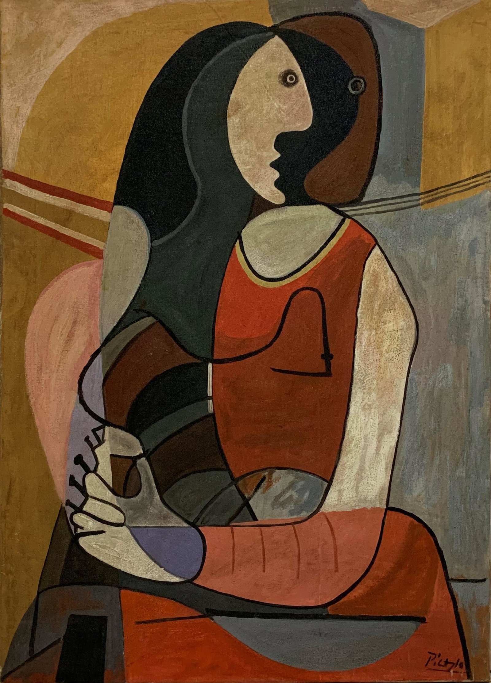 Pablo Ruiz Picasso (1881-1973) Oil on canvas In the style of (1 of 2)
