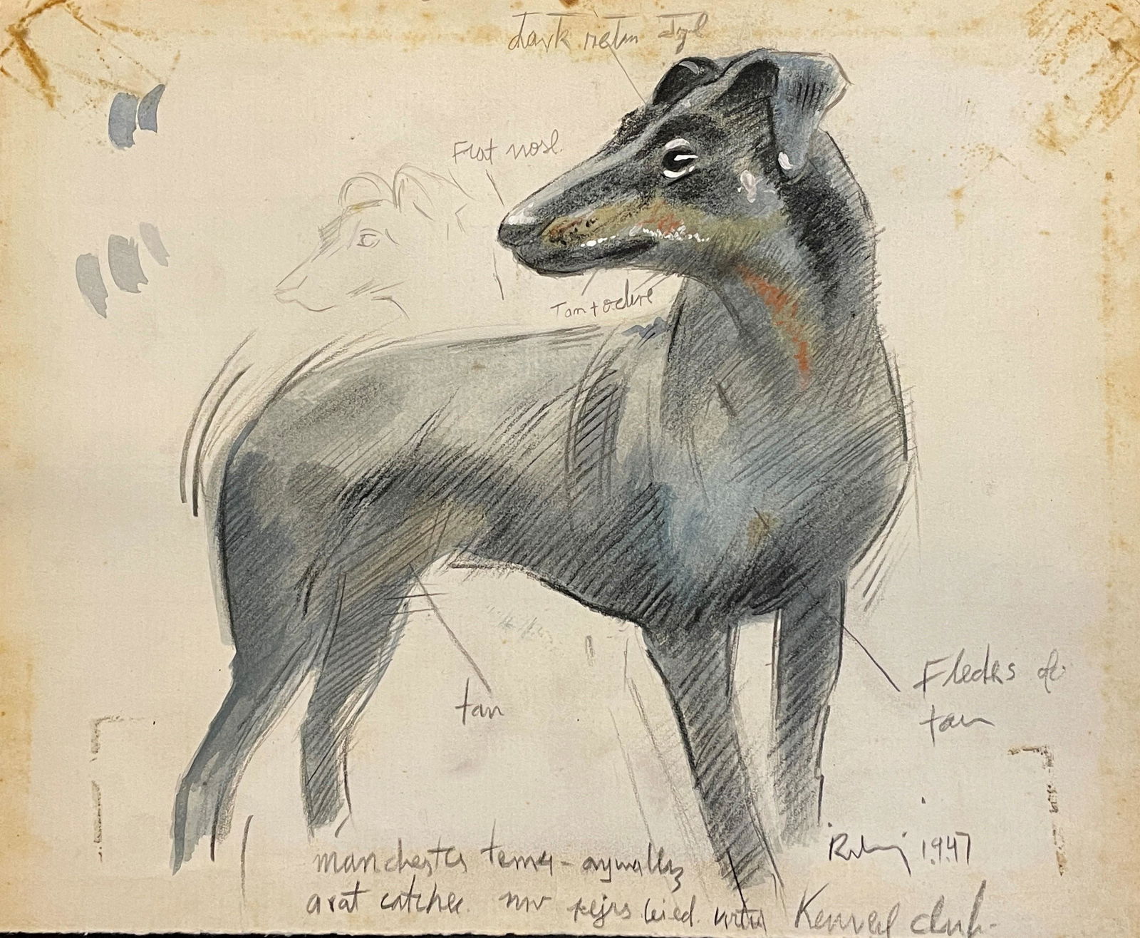 Harold Riley (1934) Mixed technique on Paper  In the style of (1 of 2)