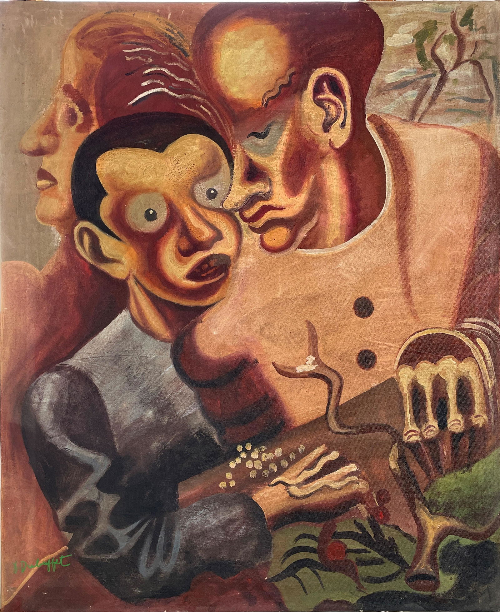 Jean Dubuffet (1901-1985) Oil on canvas  In the style of (1 of 2)