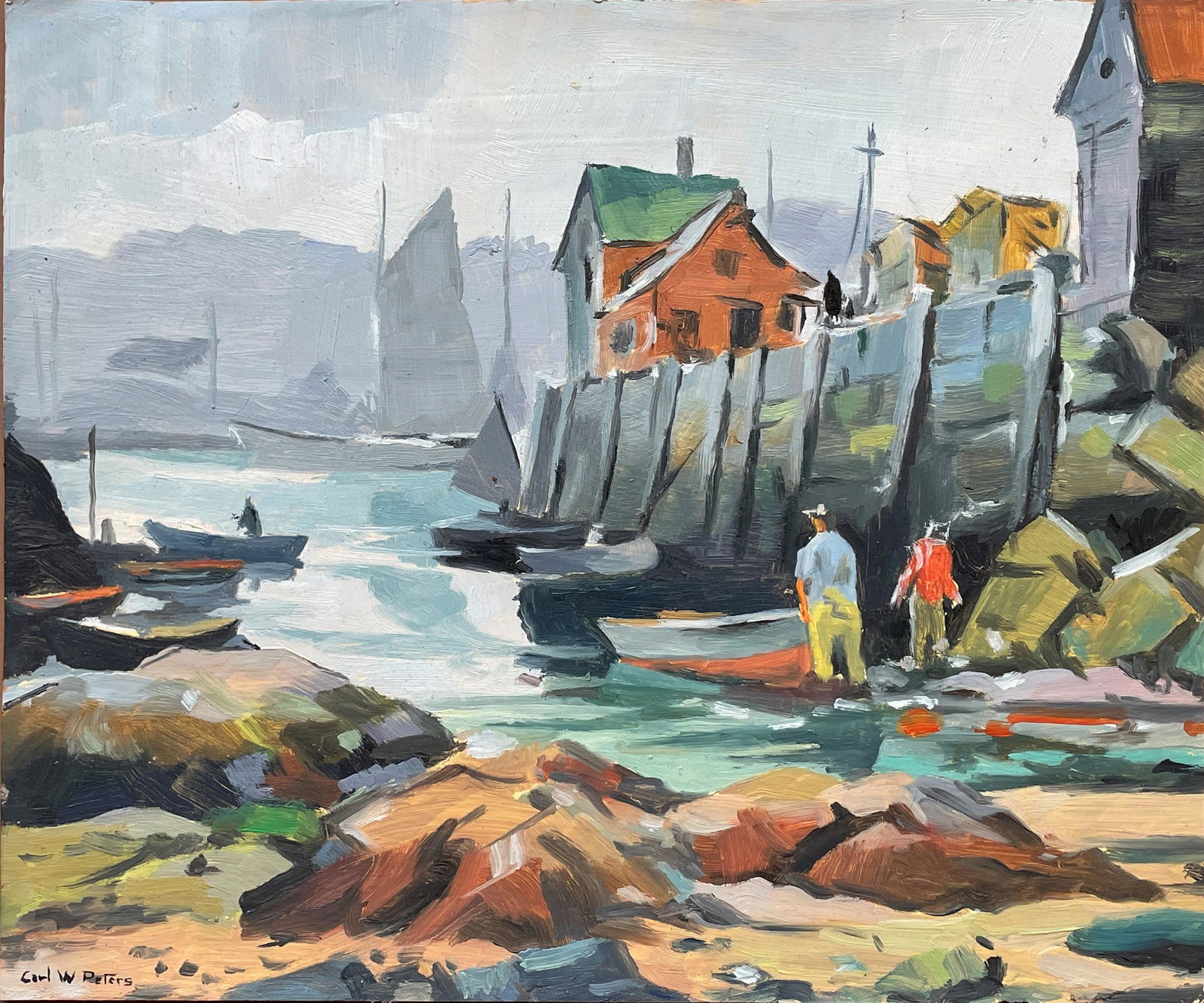 Carl William Peters (1897-1980) OELO In the style of: Carl William PetersThe drawing is done in the well-known style of Carl William Peters.He was a student of noted American artists Charles Rosen, Harry Leith-Ross, and John Fabian Carlson. A respected m