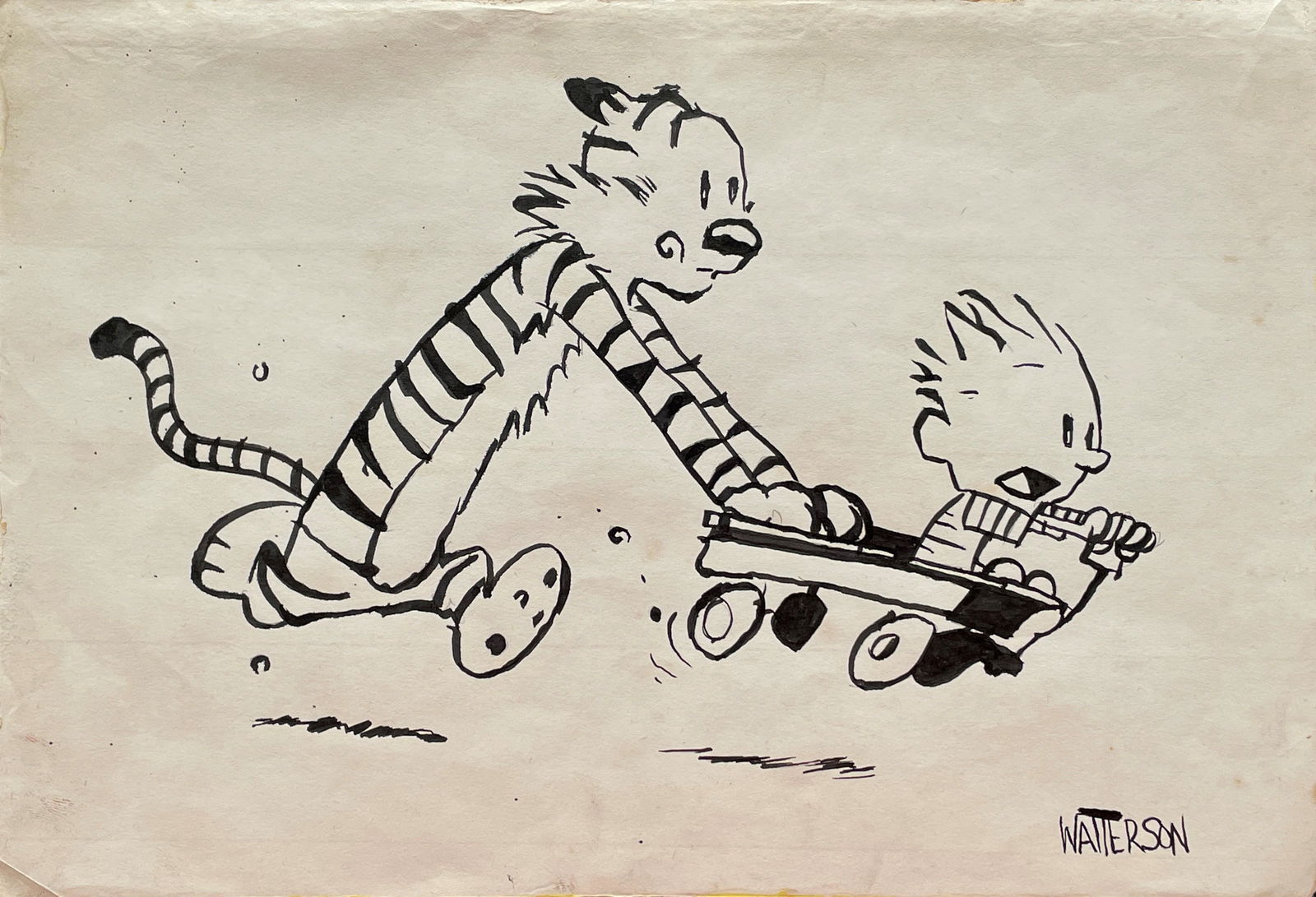 Bill Watterson (1958) Drawing on paper In the style of (1 of 2)
