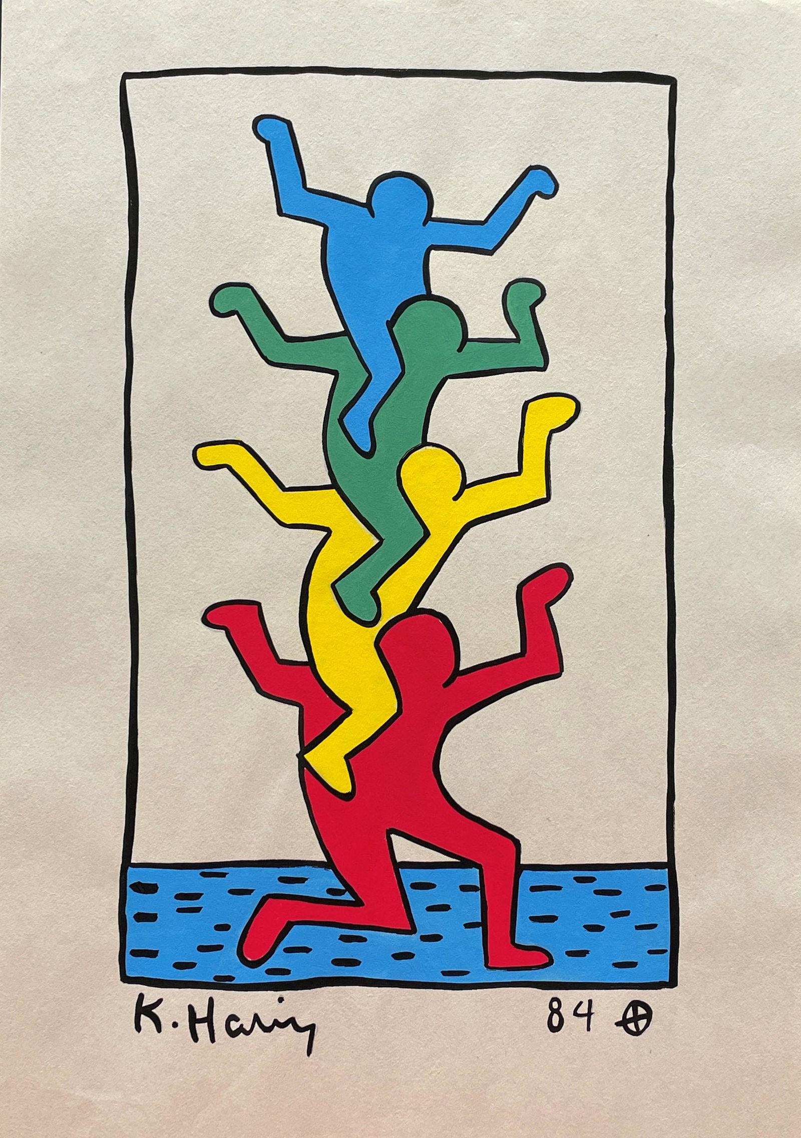 Keith Allen Haring (1918-1979) Drawing on paper In the style of (1 of 2)