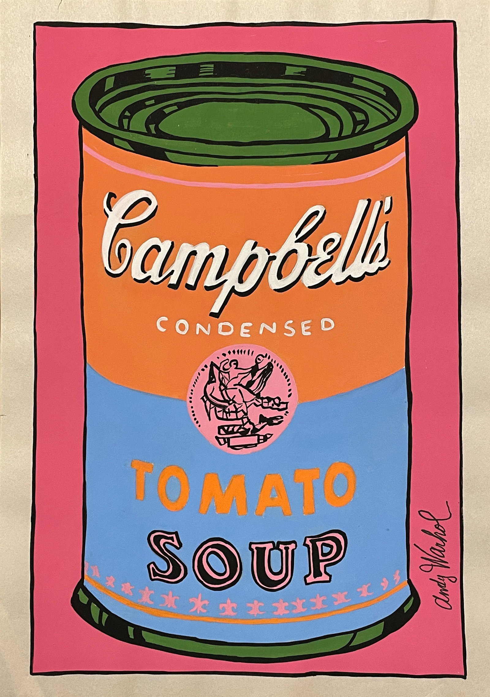 Andy Warhol (1928-1987) Watercolor In the style of: Unusual piece of art, original. Small scratches (see photos).