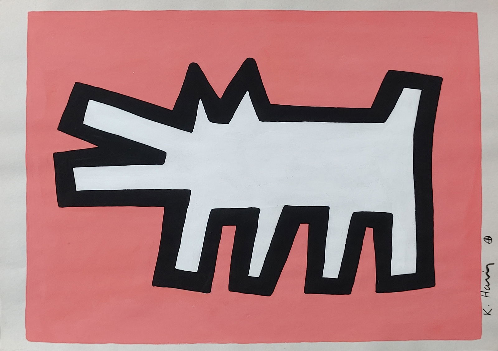 Keith Allen Haring (1918-1979) Watercolor on Paper In the style of: Unusual piece of art, original. Small scratches (see photos).
