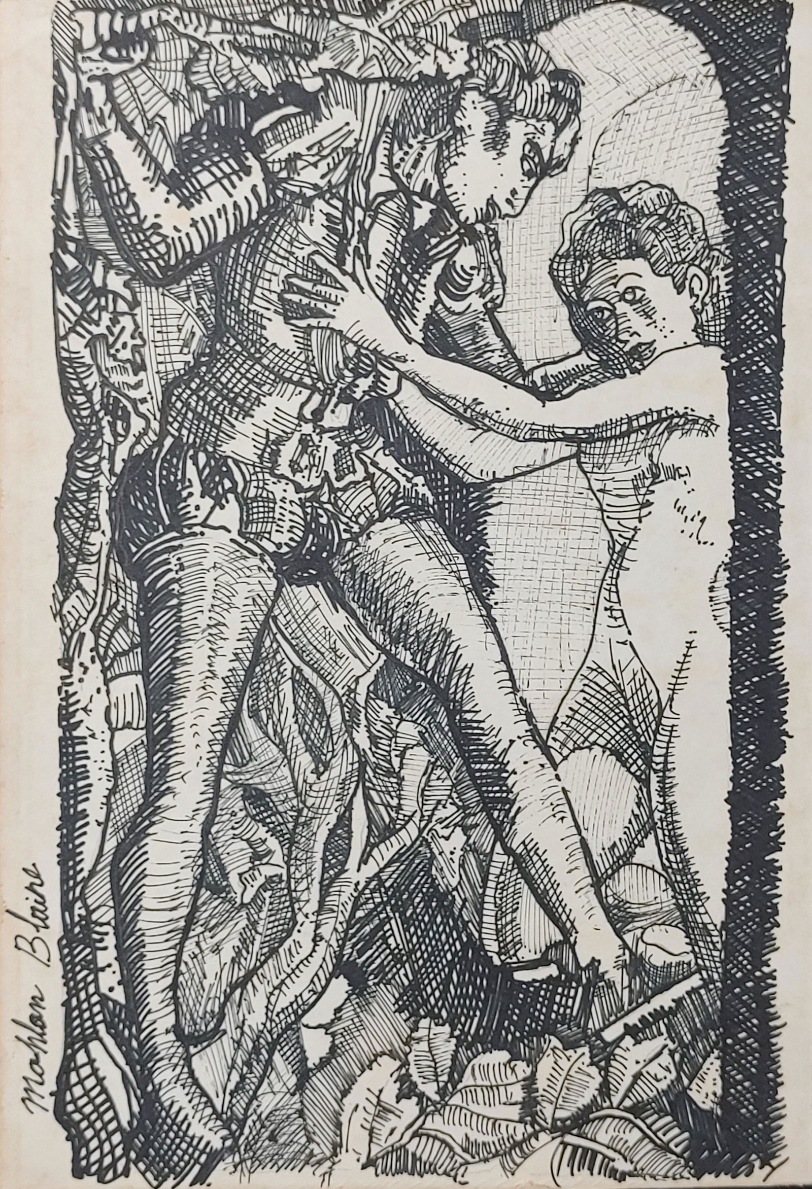 Mahlon Blaine (1894 - 1969): Drawing on paper. Good condition, no breaks or damage. Note: All pieces in this catalog are sold in the artist's style, which means that the piece may have been painted by the artist or by someone els