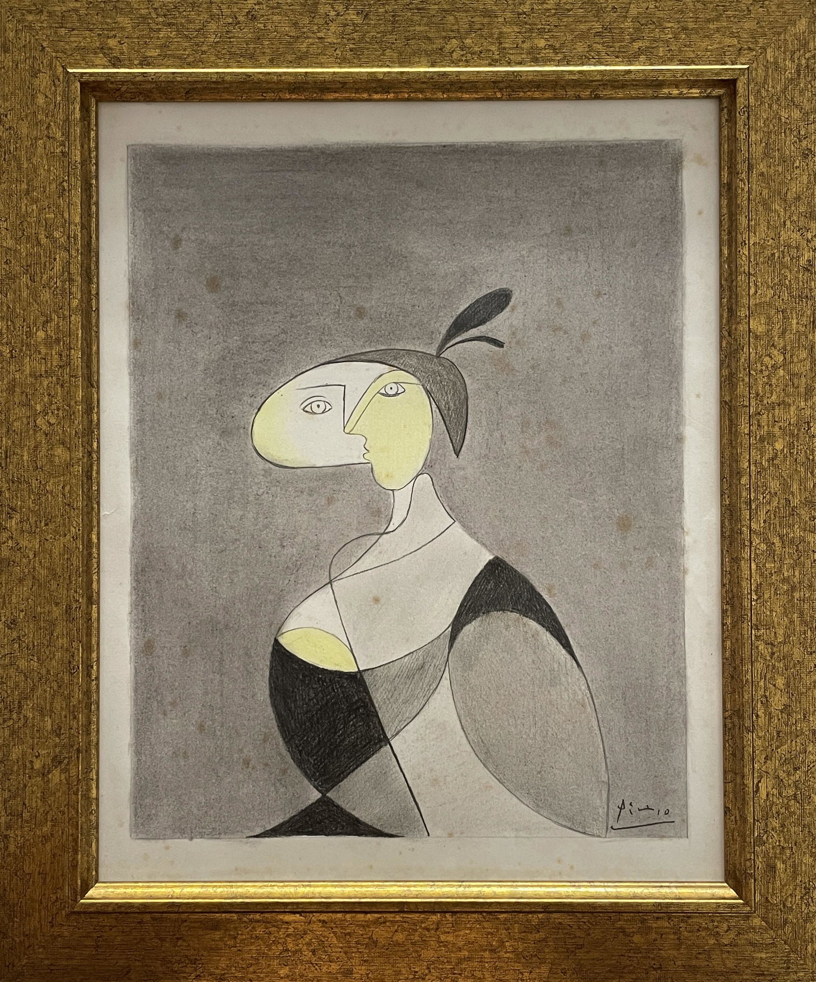 Pablo Ruiz Picasso (1881-1973): Drawing on paper. Good condition, no breaks or damage. Note: All pieces in this catalog are sold in the artist's style, which means that the piece may have been painted by the artist or by someone els