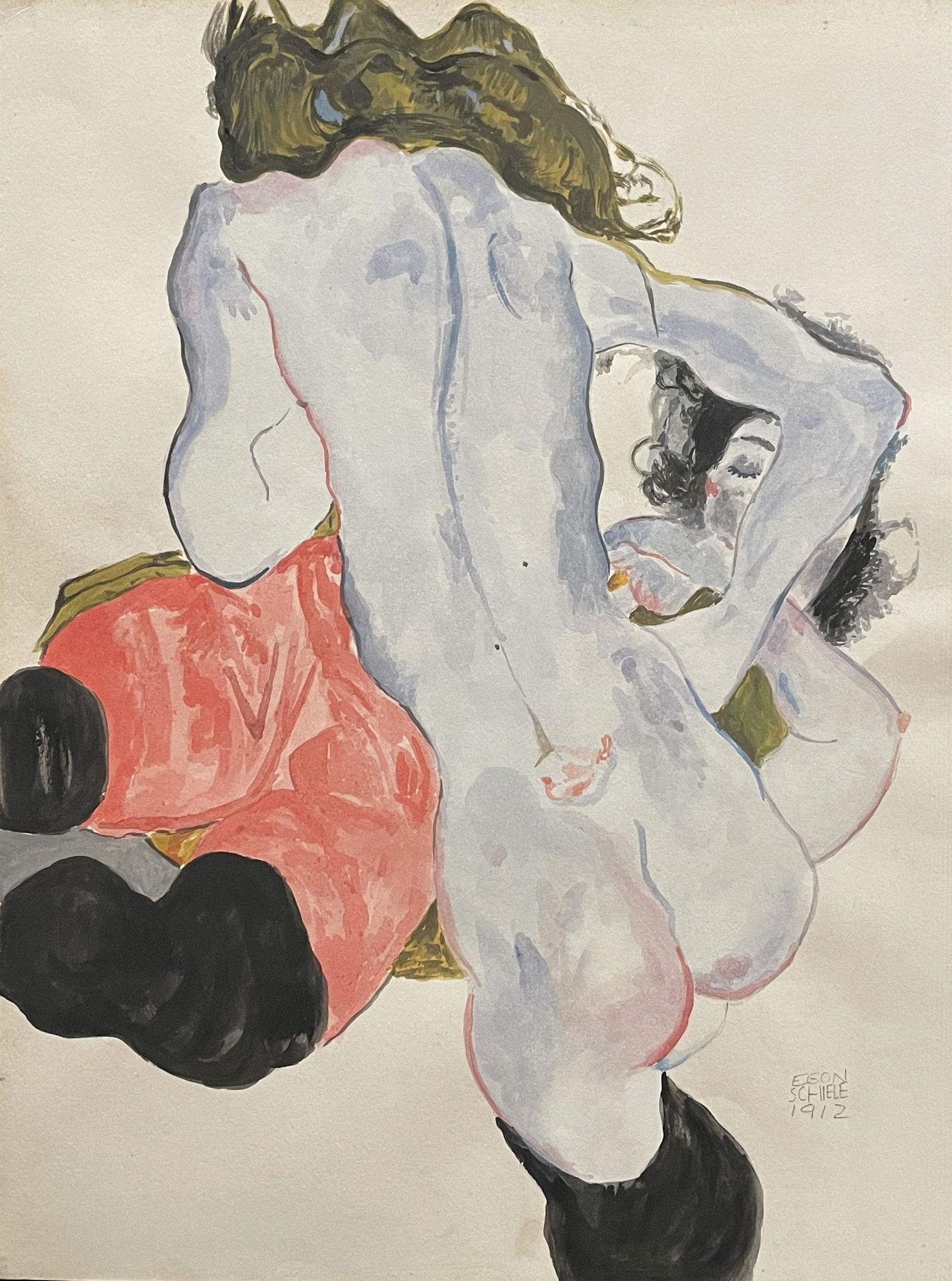 Egon Schiele (1890-1918): Drawing on paper. Good condition, no breaks or damage. Note: All pieces in this catalog are sold in the artist's style, which means that the piece may have been painted by the artist or by someone els
