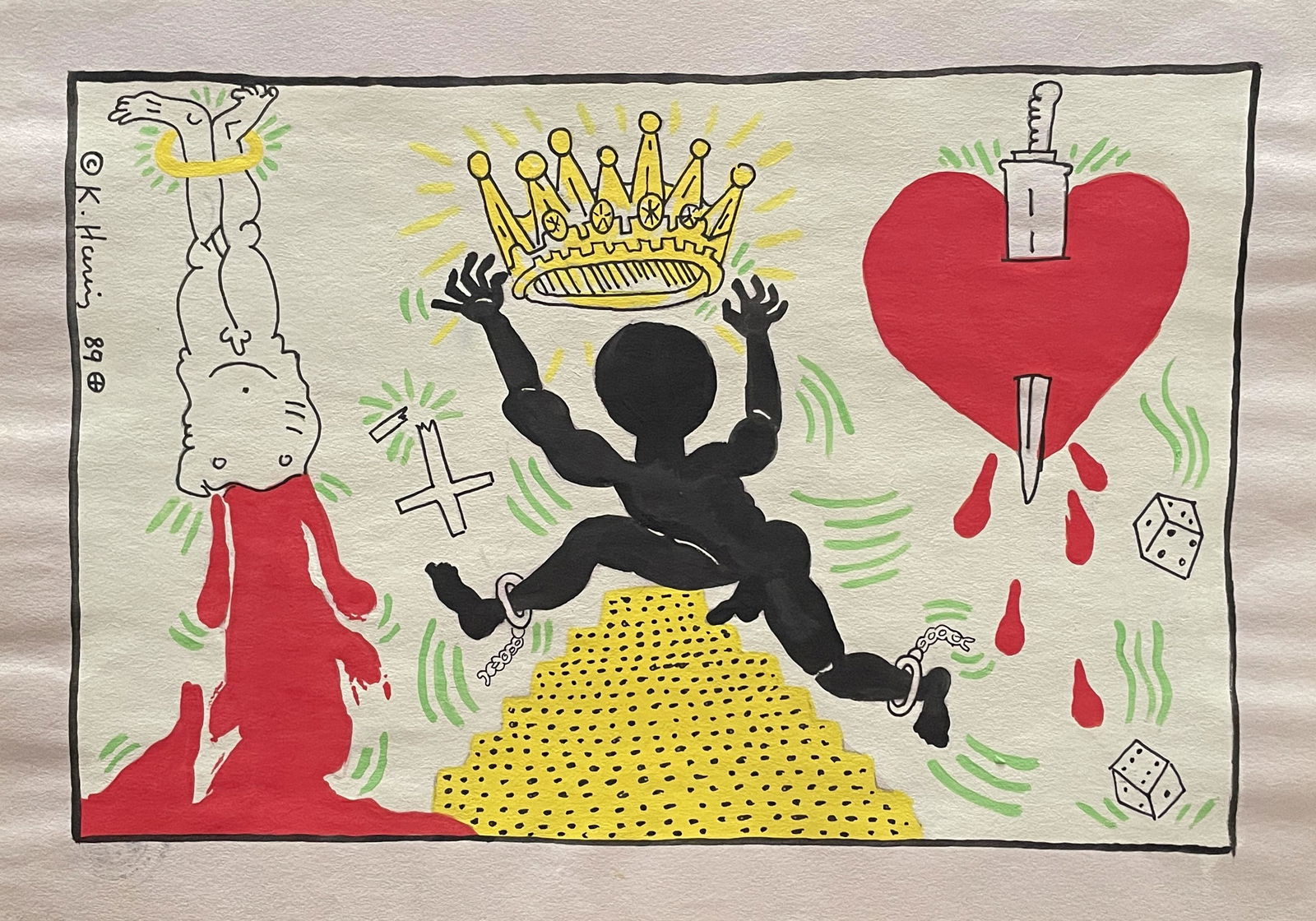 Keith Allen Haring (1918-1979): Drawing on paper. Good condition, no breaks or damage. Note: All pieces in this catalog are sold in the artist's style, which means that the piece may have been painted by the artist or by someone els