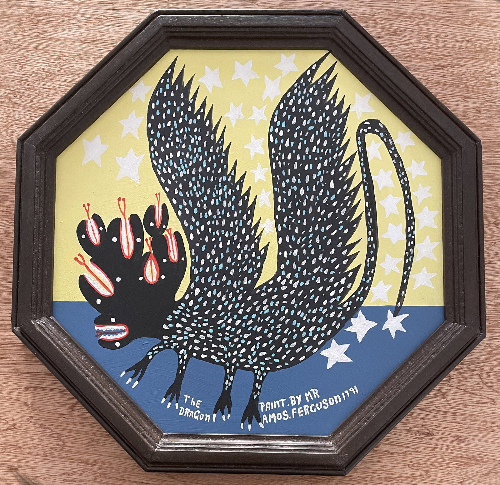 Amos Ferguson (1920 - 2009): Oil on board. Good condition, no breaks or damage. Note: All pieces in this catalog are sold in the artist's style, which means that the piece may have been painted by the artist or by someone else in