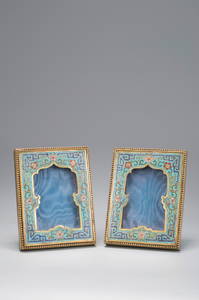 A pair of cloisonne photo frames