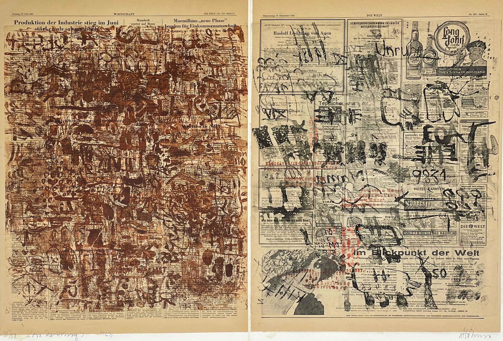 Gerhard HOEHME (1920 - 1989). "Die Zeitung" (1963). (1 of 11)