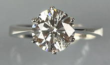 Solitaire ring 585 white gold, diamond of approx. 2.00 ct/P1/F-G.