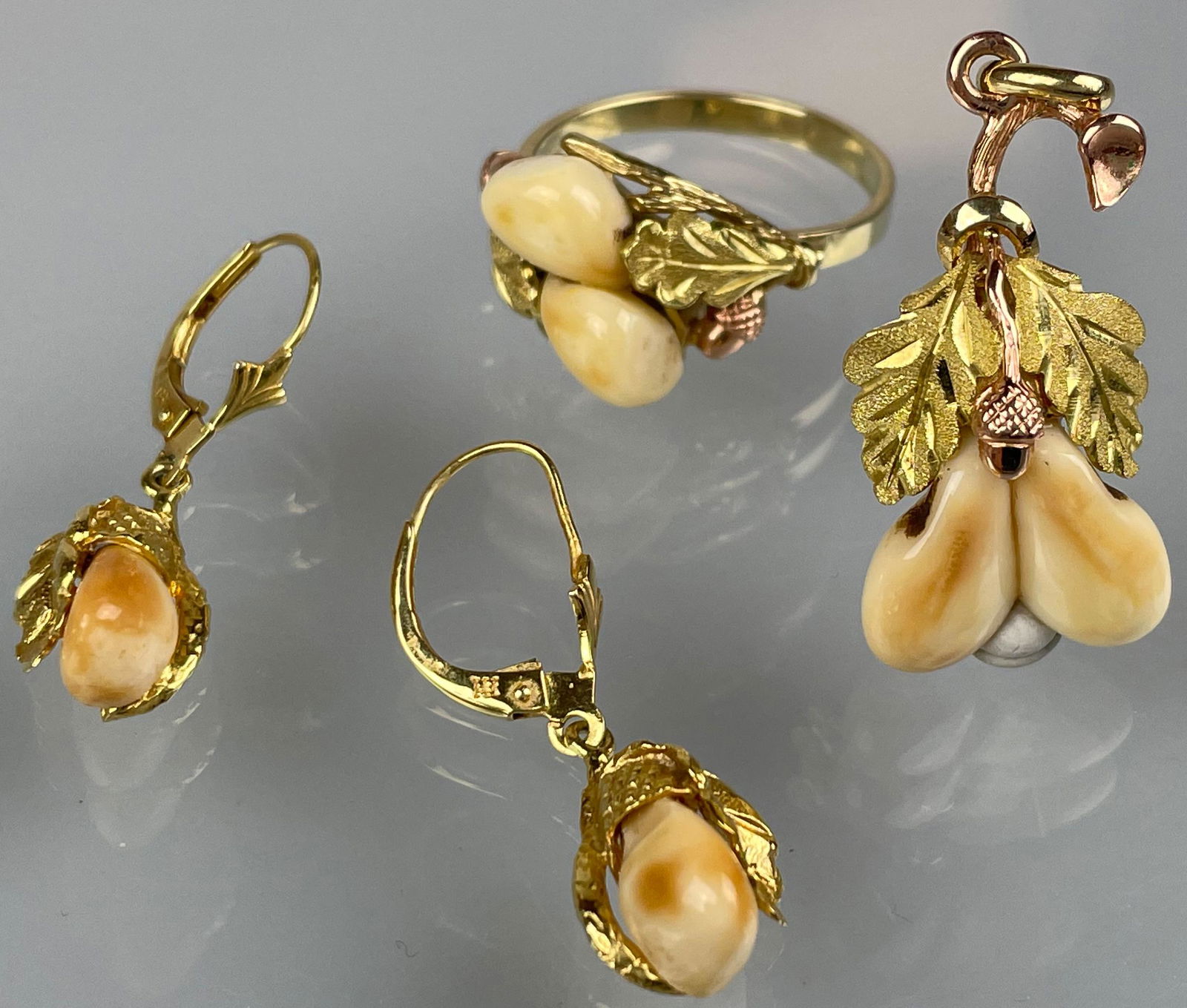 Grandel jewellery set 585 yellow gold / rose gold. (1 of 8)