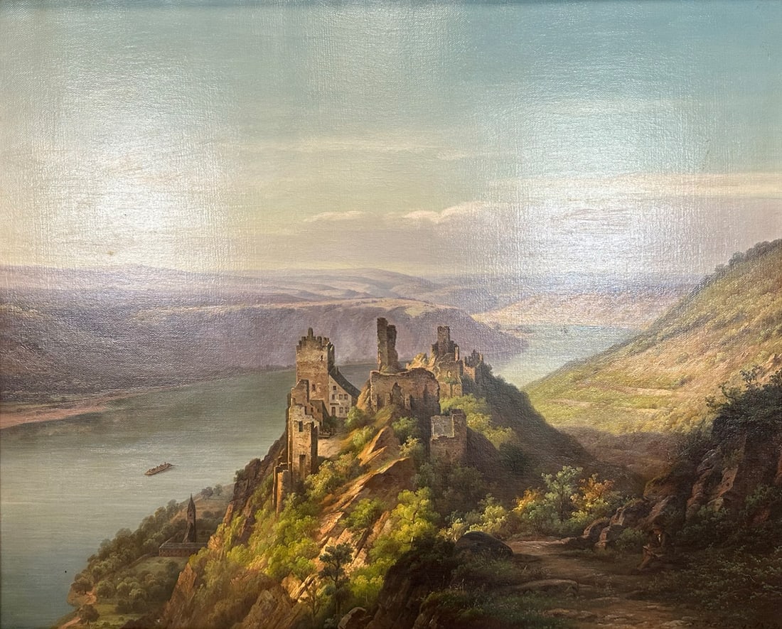 Friedrich Caspar HEISING (1821 - 1902). Ruin in the Rhine Valley. (1 of 14)