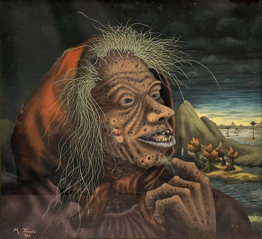 Mijo KOVACIC (1935). Portrait of an old woman / witch. 1963. (1 of 9)