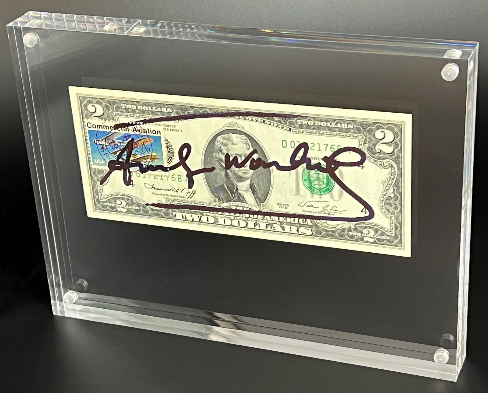 Andy WARHOL (1928 - 1987). Signed 2-dollar banknote. (1 of 8)