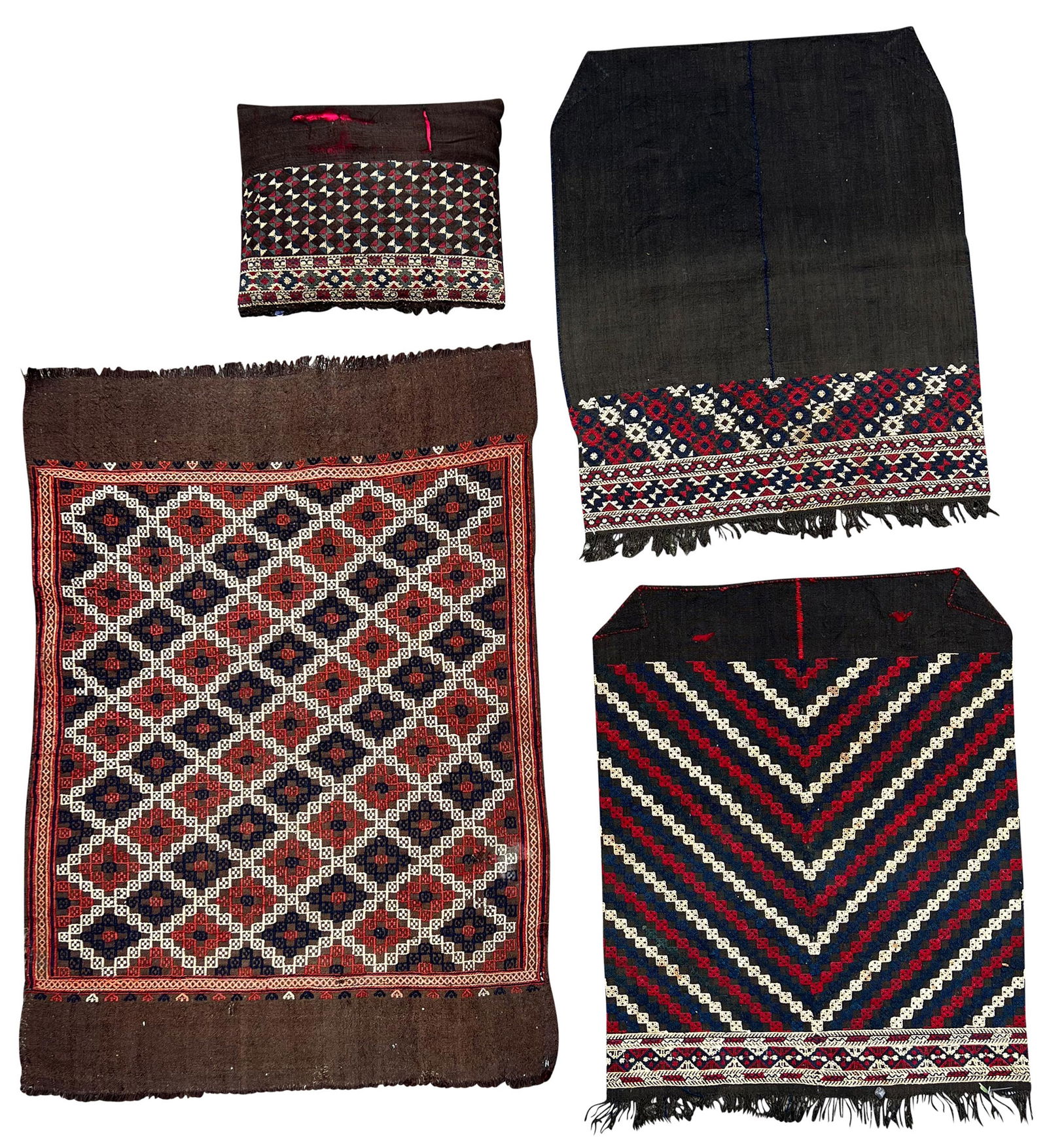 4-piece convolute. Partly embroidered kilims. Turkey. Around 1900. (1 of 11)