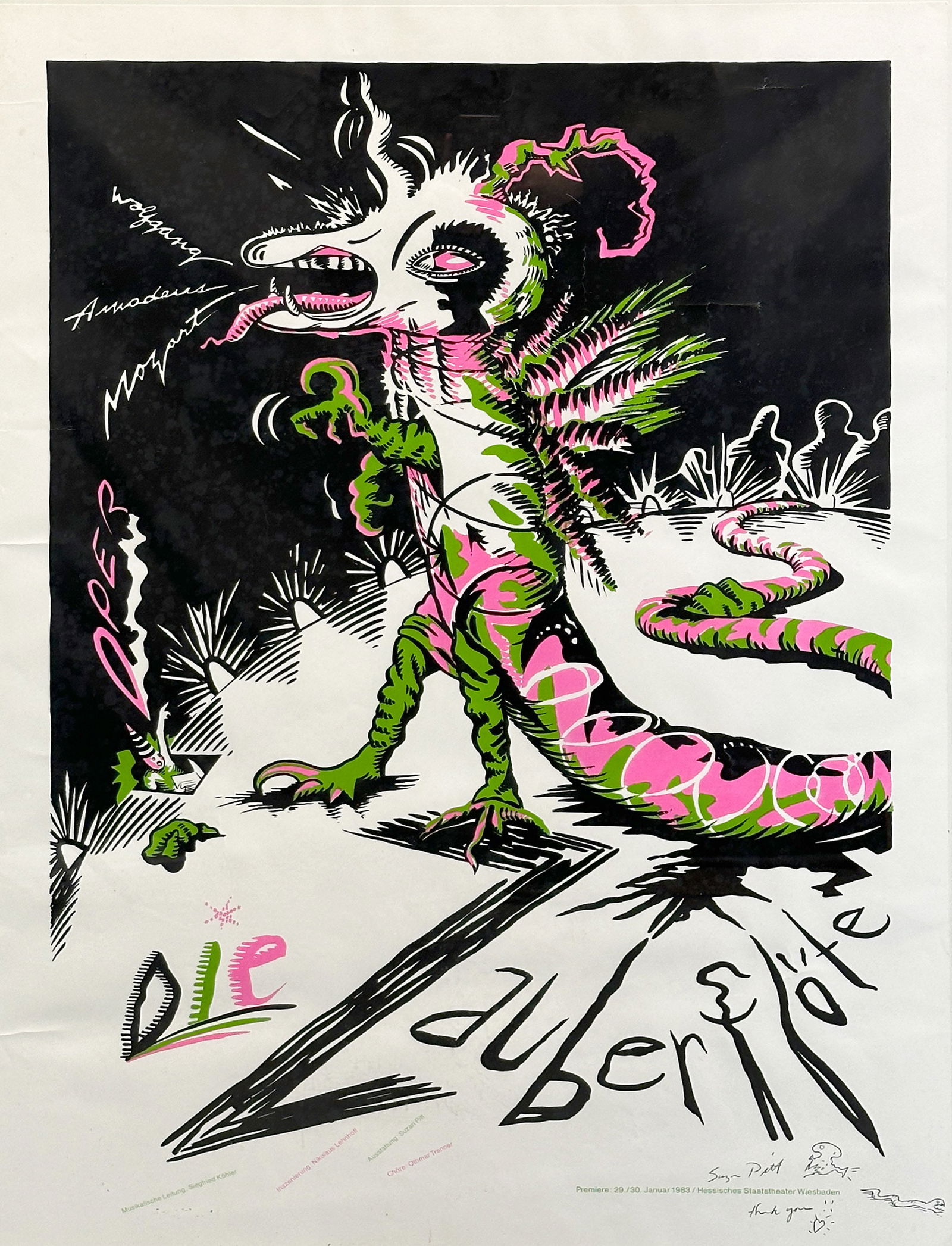 Suzan PITT (1943 - 2019). Plakat "Die Zauberflöte". Staatstheater Wiesbaden. 1983  |  Suzan (1 of 4)