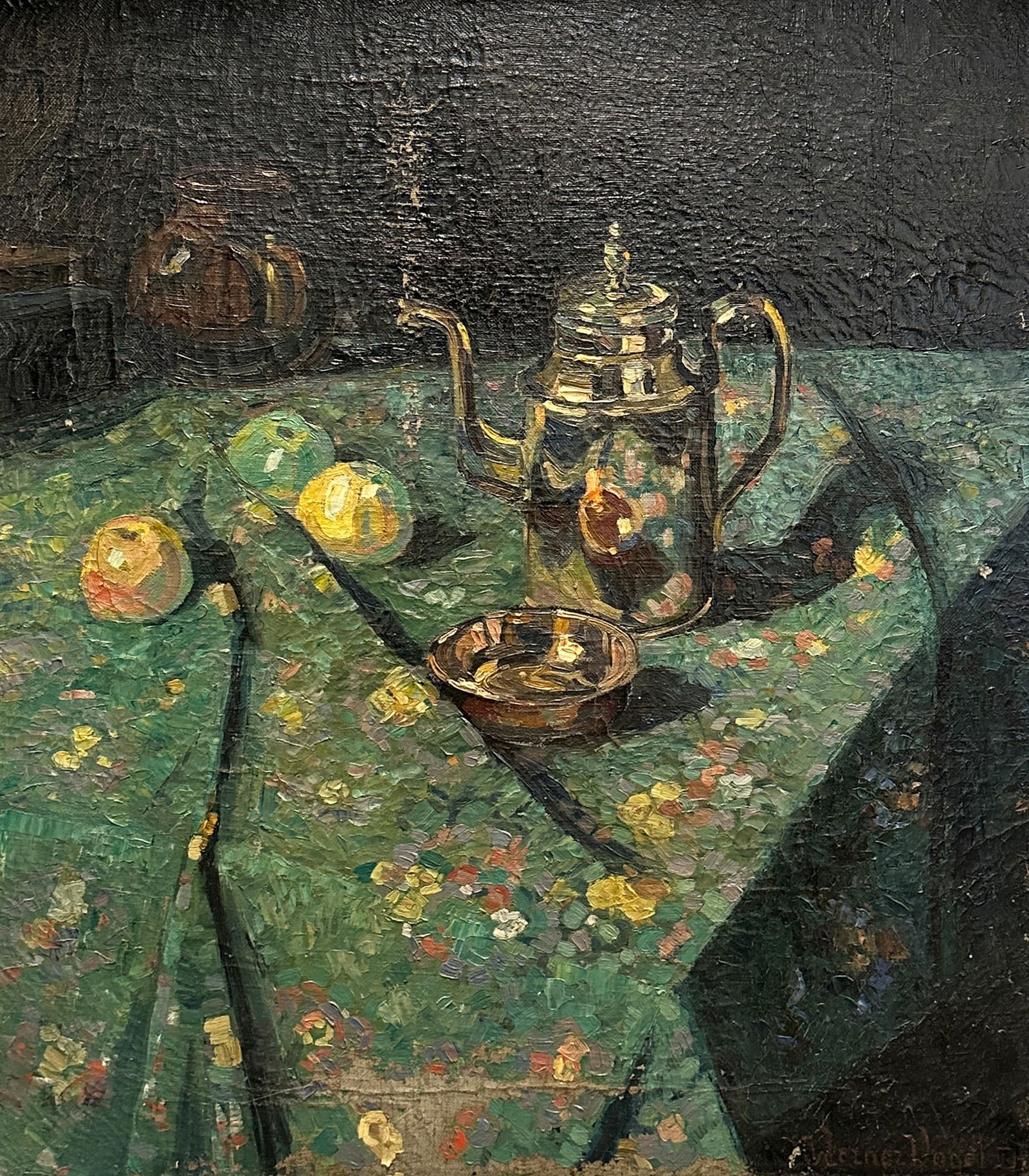 Werner VOGEL (1889 - 1957). Still life with jug and apples. (1 of 12)