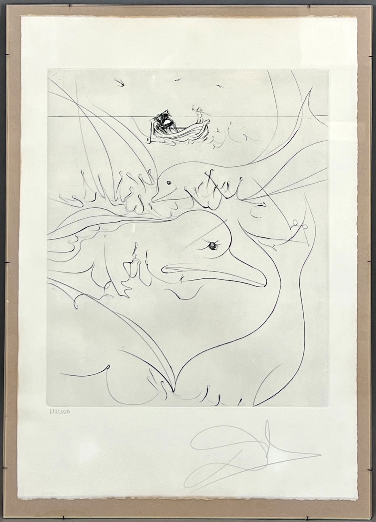 Salvador DALI (1904 - 1989). From the series "Hemingway, E. The old man and the sea". (1 of 9)