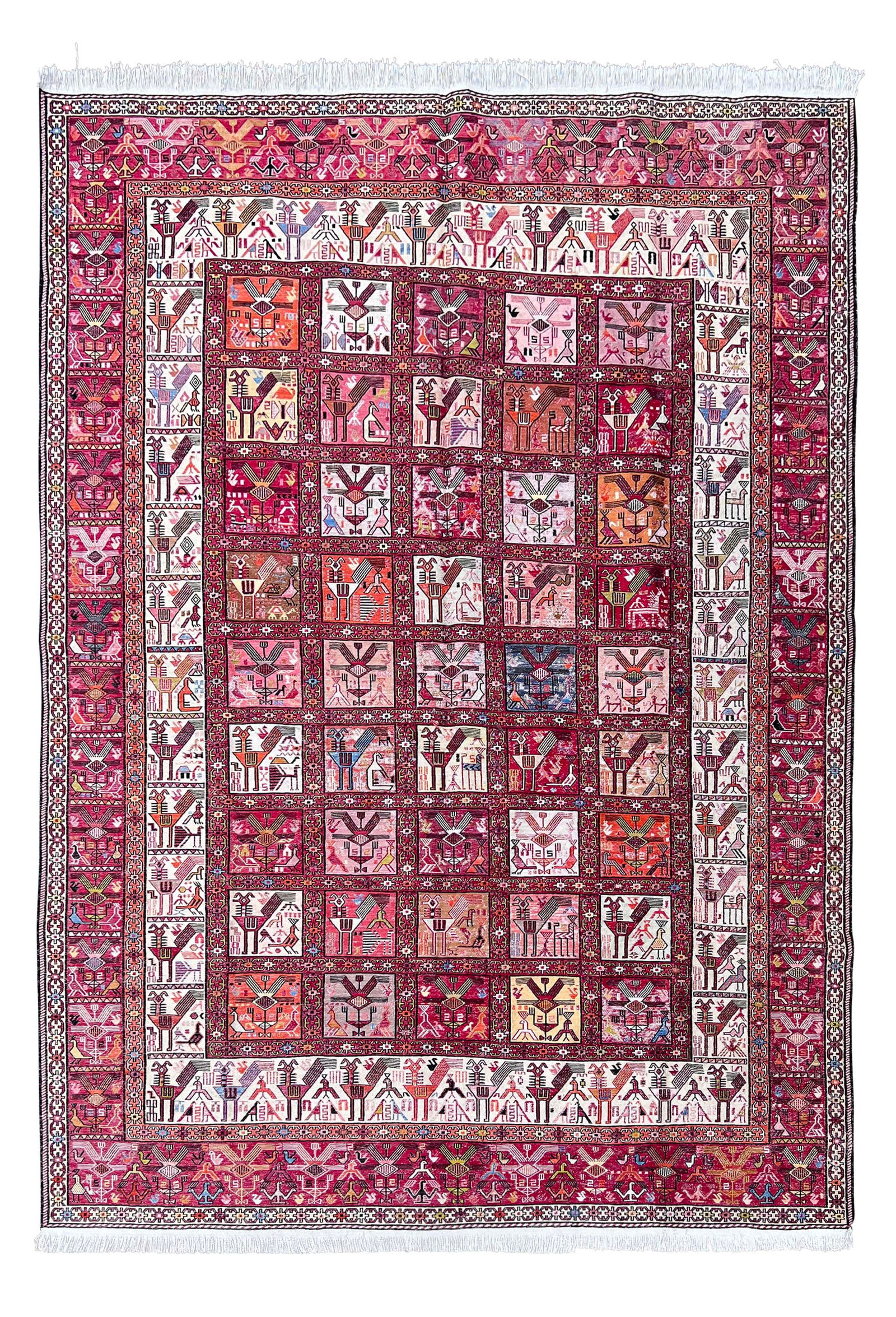 Sumakh. Silk. Oriental carpet. 2nd half of the 20th century. (1 of 14)