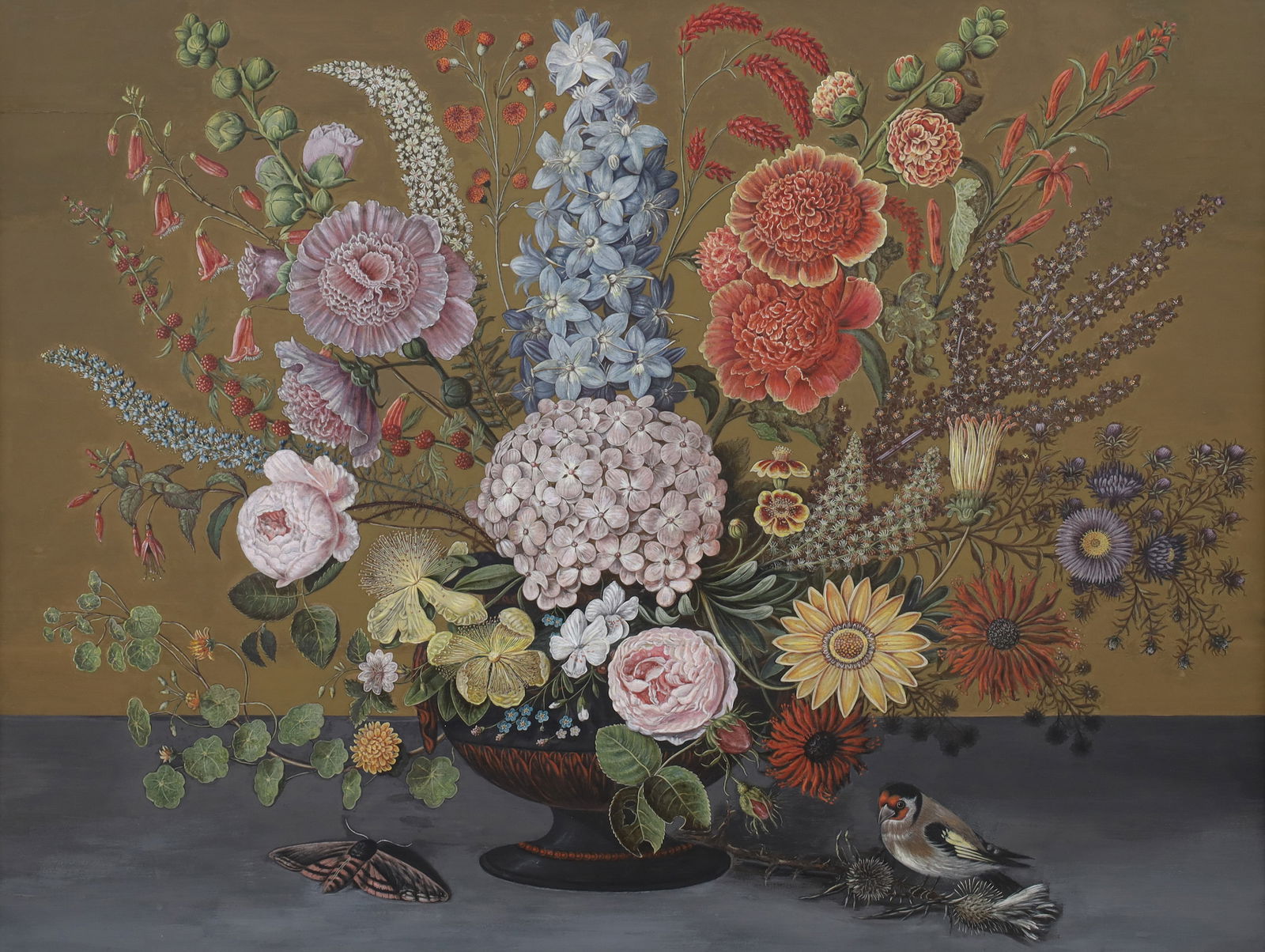 UNSIGNED (XIX). Magnificent Biedermeier flower painting. (1 of 15)