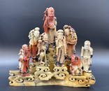 8 immortals. Soapstone figures. China. Probably around 1920.