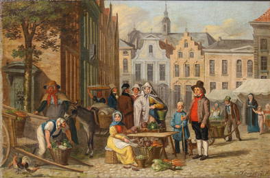 Cornelis TROOST (1697 - 1750). Market day in Den Haag. 1725.