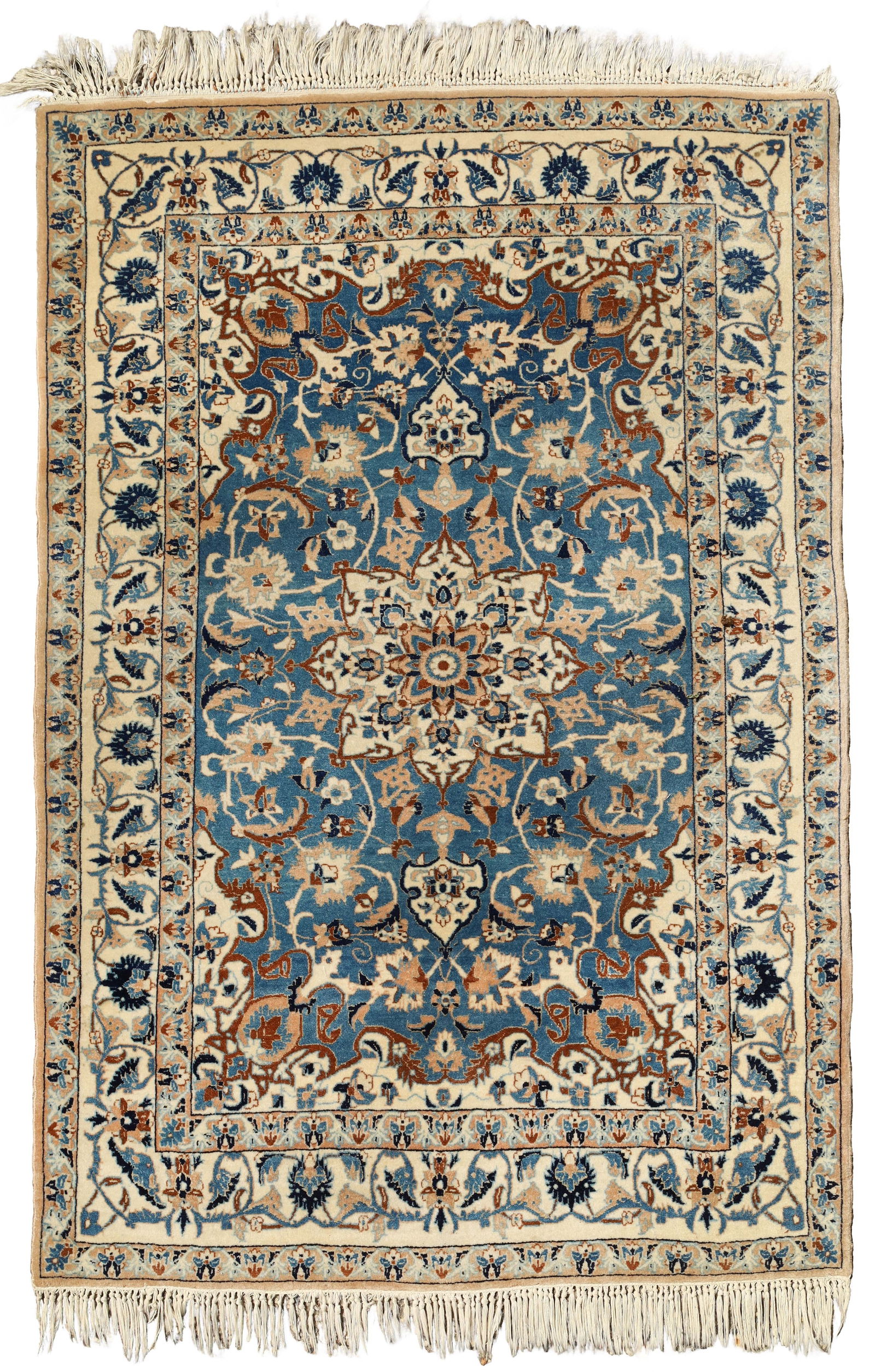 Nain Tudesch. Circa 118 cm x 81 cm. Um 1960. Nain Tudesch. Approx. 118 cm x 81 cm. Circa 1960.: Oriental carpet. Iran. Persian carpet. Hand-knotted. Cork wool on cotton. Condition as shown in photos. Category: Carpets and textiles