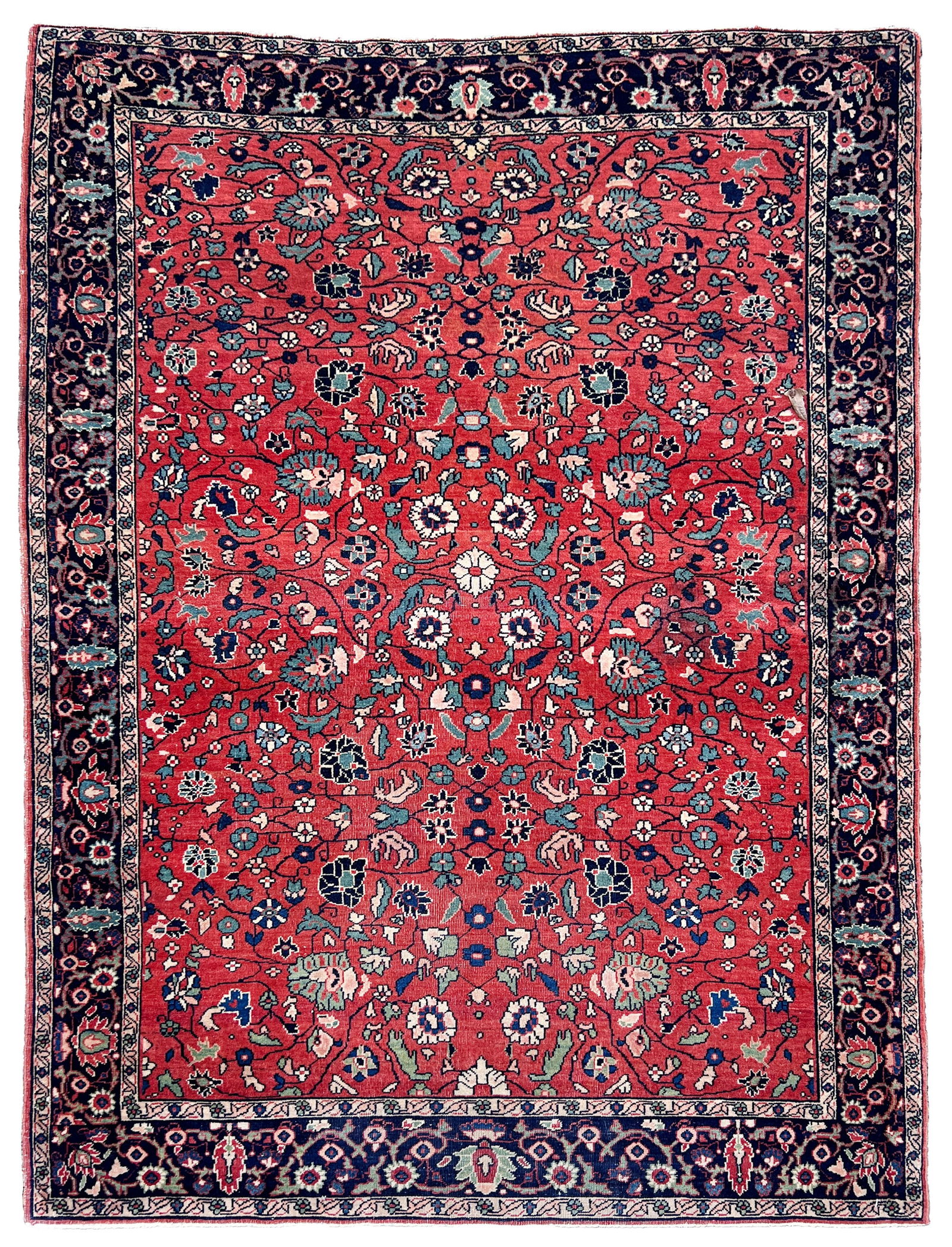 Farahan. Fine. Approx. 140 cm x 97 cm. Circa 1900.: Oriental carpet. Iran. Persian carpet. Hand-knotted. Wool on cotton. Good condition considering its age. See photos. Category: Carpets and textiles