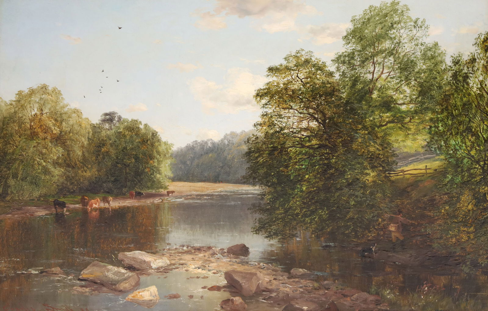 Charles William SMITH (1819 - 1908). "River Tees Yorkshire". 1890. (1 of 9)