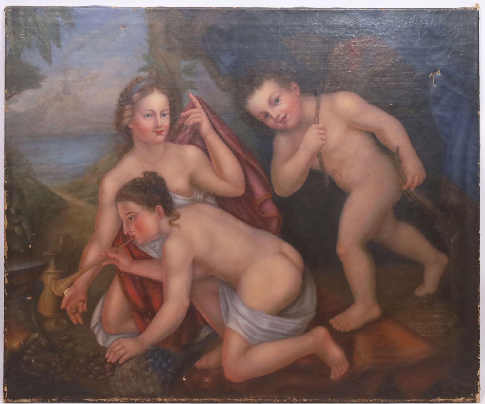 ILLEGIBLE SIGNATURE (XIX). Playing cherubs. Second half of the 19th century. (1 of 13)